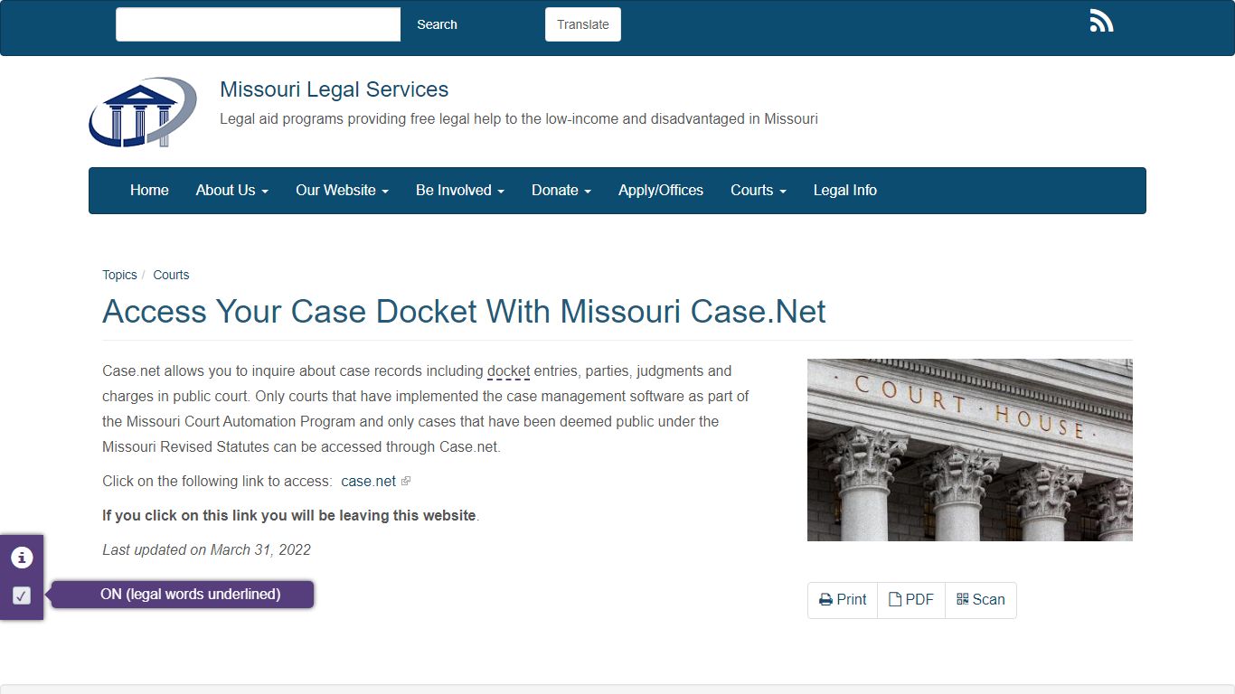 Access Your Case Docket With Missouri Case.Net